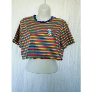 Women's The Smurfs T-Shirt, Multi, Size S cropped